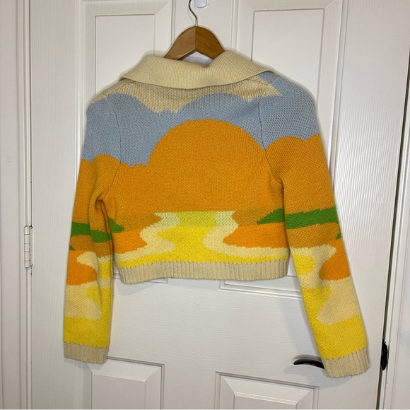 House Of Sunny Day Tripper Vol. 2 Sunset Sunrise Cropped Cardigan Sz 2 Boho Cozy - Picture 4 of 7